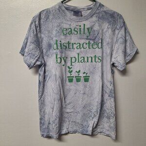 Comfort Colors Distracted‎ By Plants Mom Womens Medium Custom Dye Tee Shirt Gift